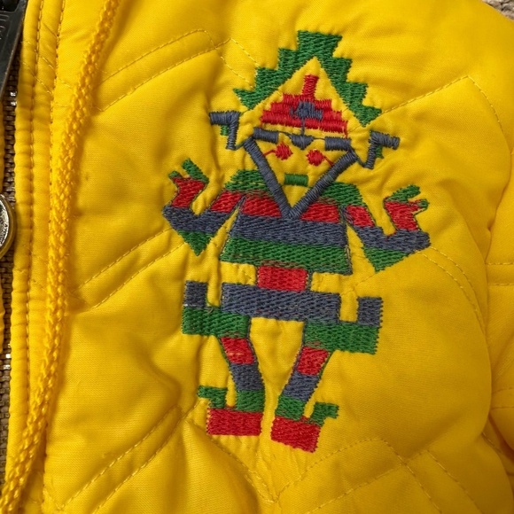 VTG 80’s WEATHER TAMER Belt Cincher Embroidered Aztec Puffer Coat Toddler 3-5y - Picture 2 of 9
